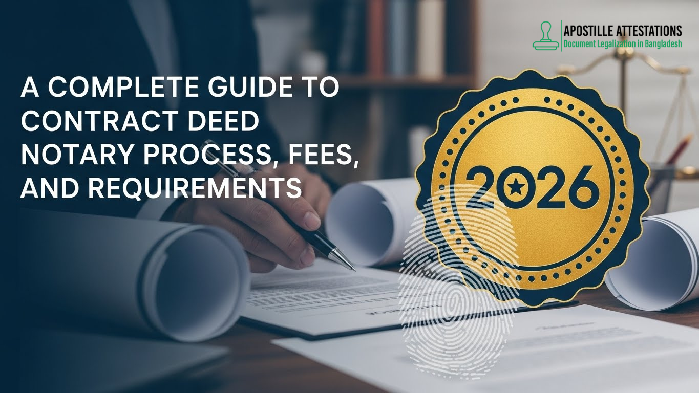 A partial view of the Apostille Attestations ad showing the text about the notary process and a golden seal for 2026